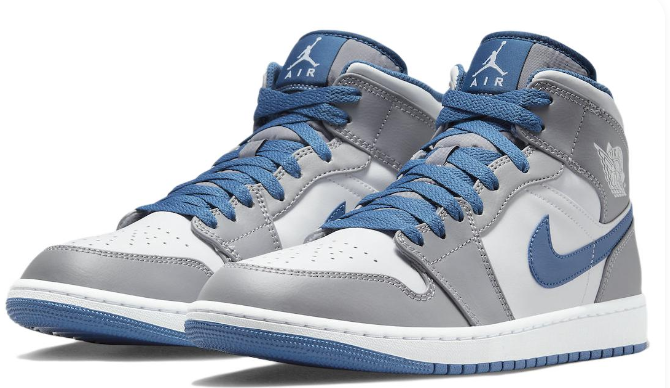 Air Jordan 1 Mid 'Cement Grey True Blue'