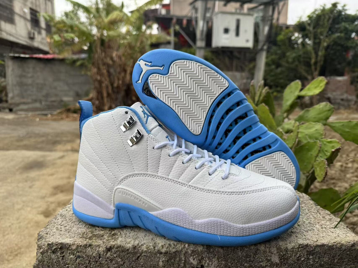 Air Jordan 12 Retro White / Metallic Silver / University Blue