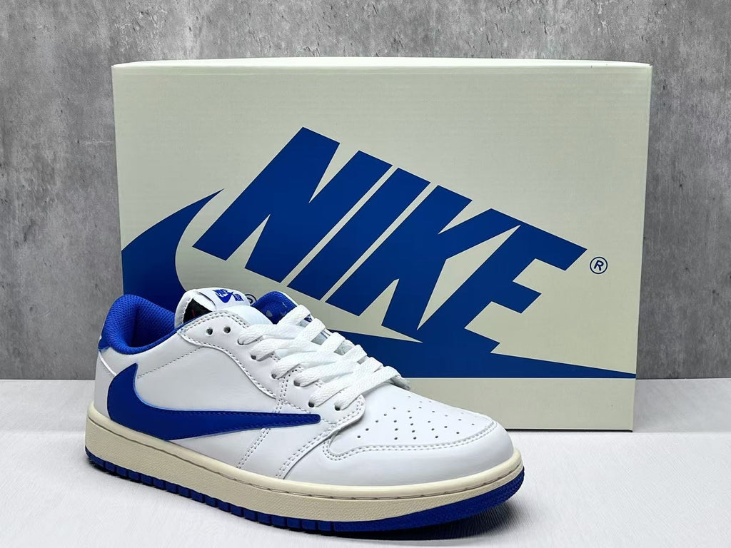 Fragment Design x Travis Scott x Air Jordan 1 Low OG SP 'Sail Military Blue' (2025)