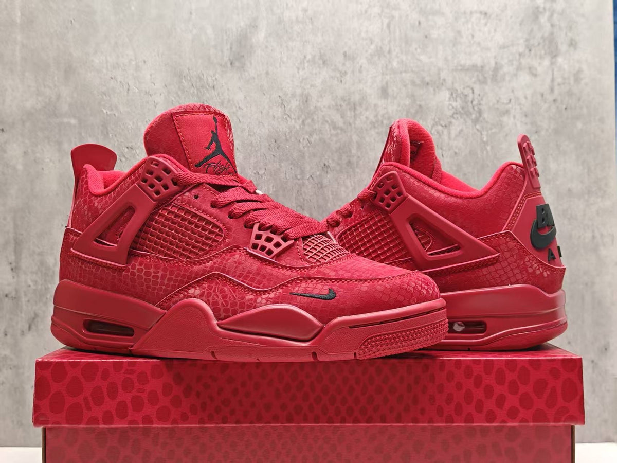 Air Jordan 4 Retro 'Red Snakeskin' Custom