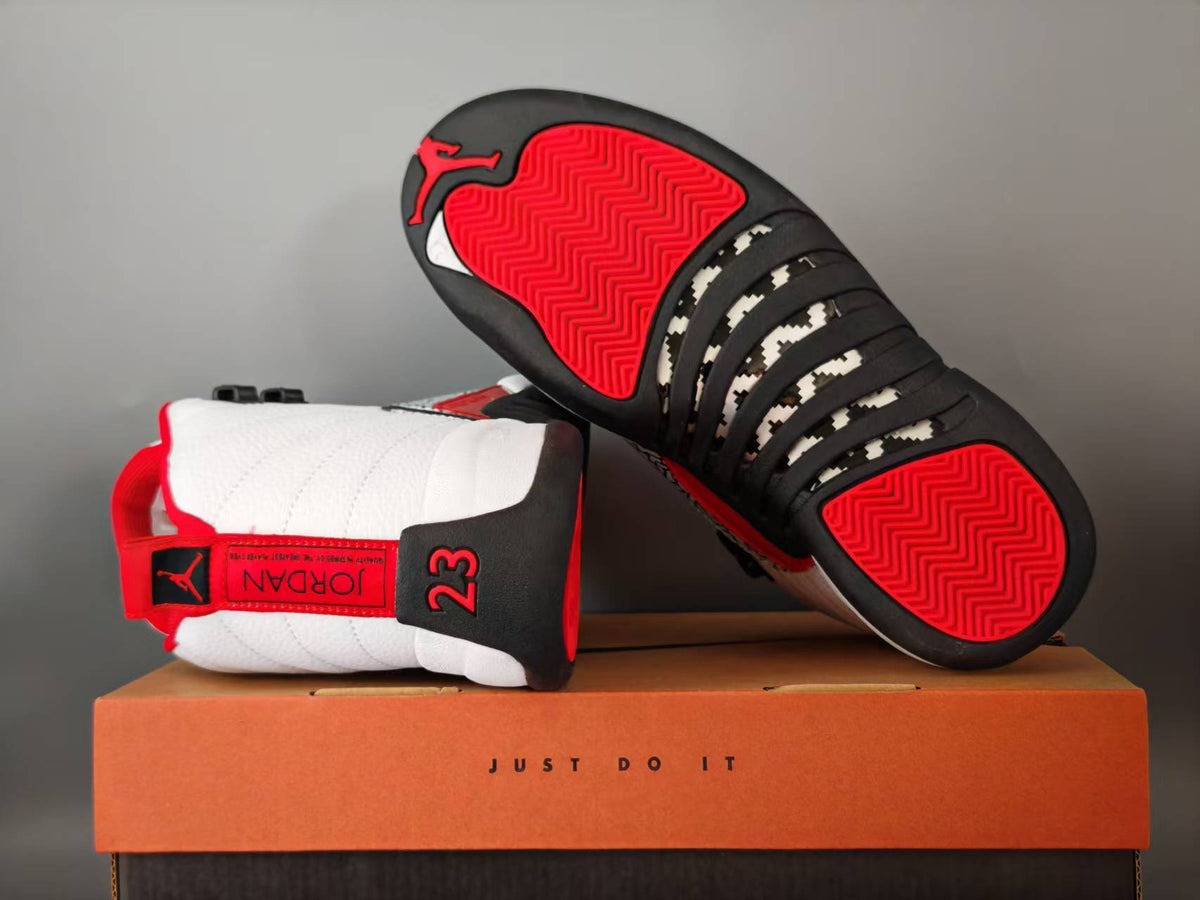 Air Jordan 12 Retro 'White Red Elephant Print'